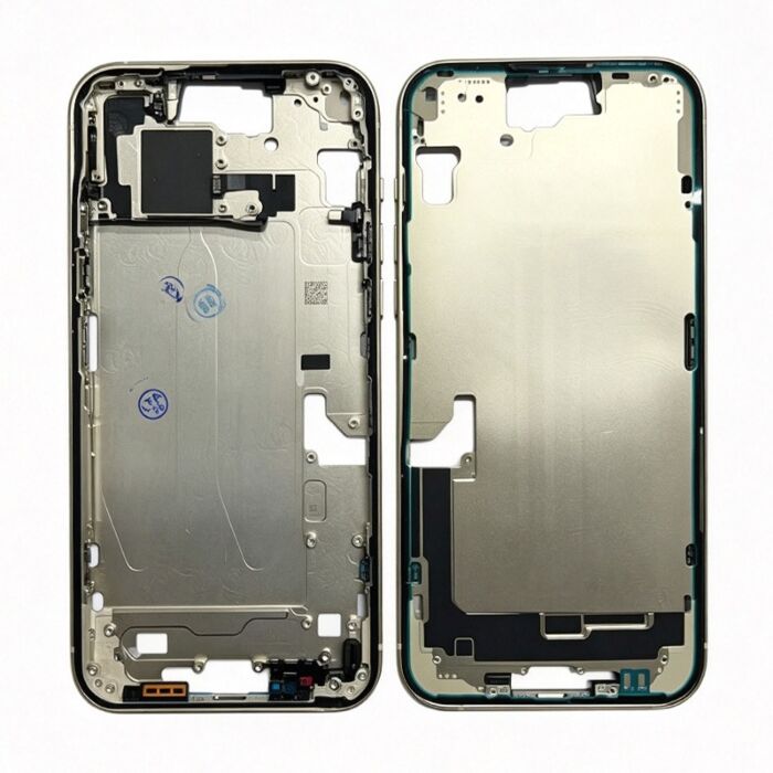 Middle Frame with Power and Volume Flex for iPhone 15Plus Yellow (Best Aftermarket)