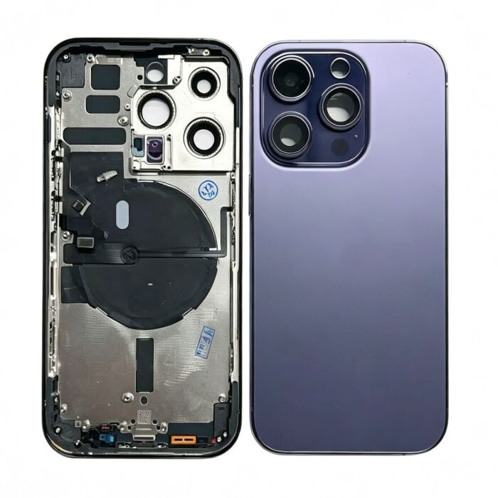 Back Housing with Power Flex Purple No Logo for iPhone 14Pro (Best Aftermarket)