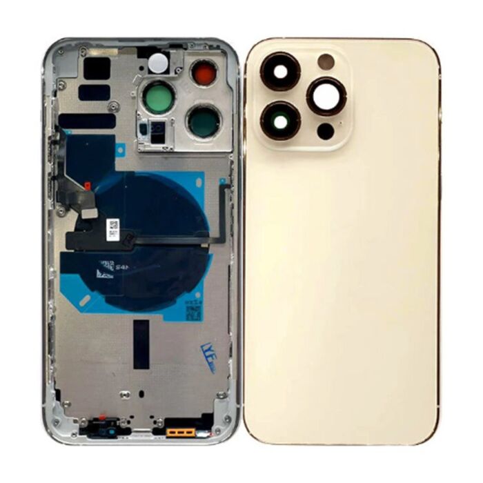 Back Housing with Power Flex Gold No Logo for iPhone 14Pro Max (Configuration Support)