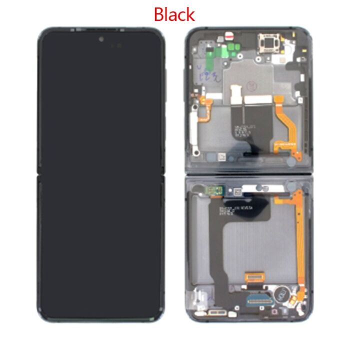 Samsung Z Flip 4 F721 Inner Screen Assembled with Service Pack Frame Black