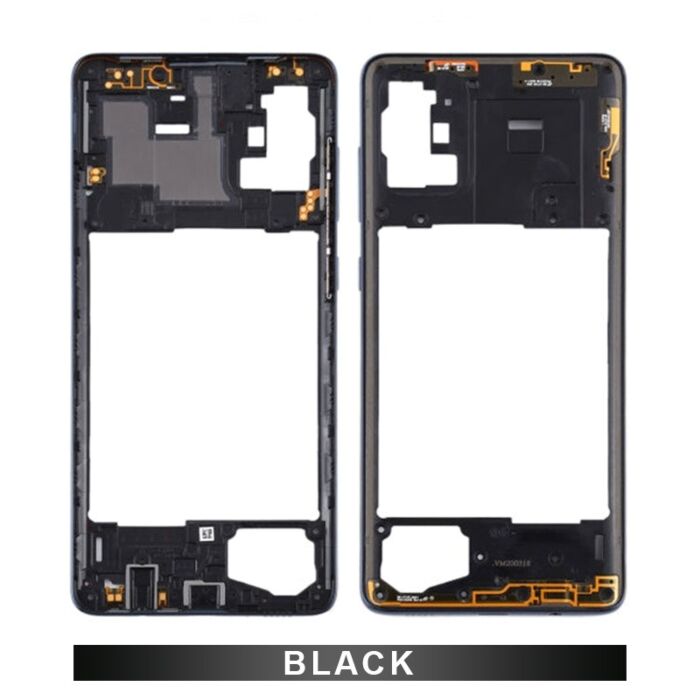 Samsung A71 4G Middle Frame with Volume Flex Black