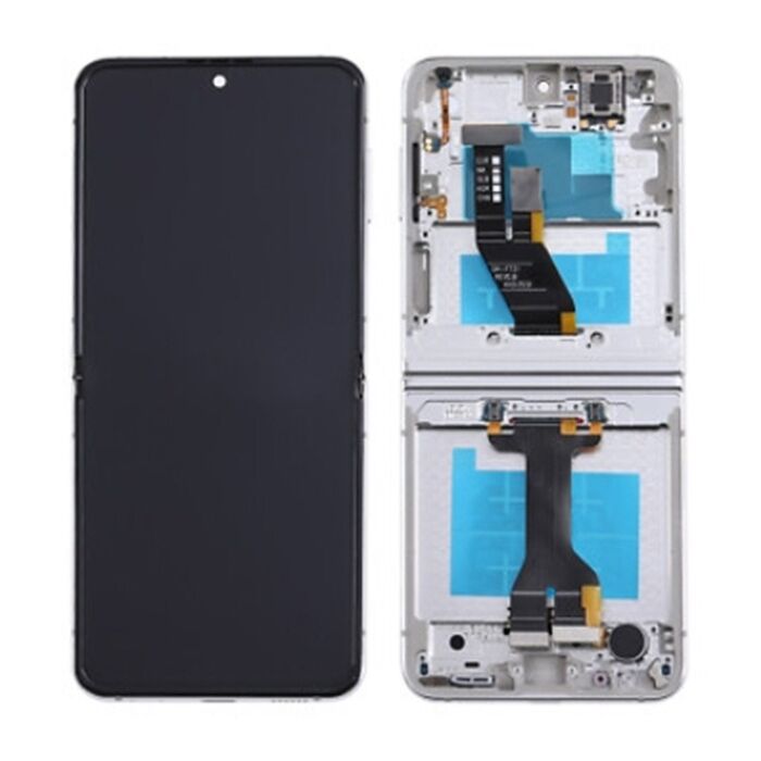 Samsung Z Flip 5 5G F731 Inner Screen Assembled with Service Pack Frame Cream White