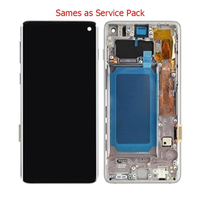 Service Pack OLED Screen Assembled with Third Party Frame for Samsung S10 G973 Black