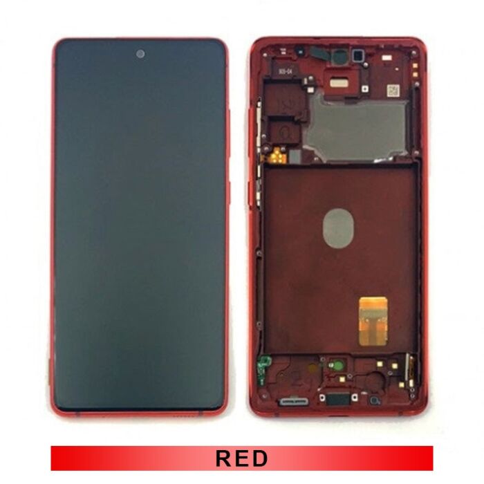 Samsung S20FE Service Pack OLED Screen Assembled with Third Party Frame Red