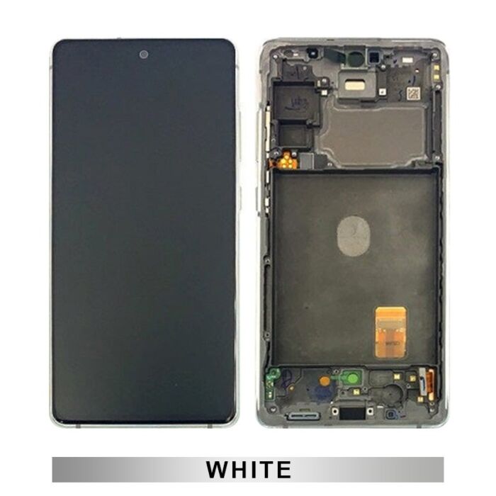Samsung S20FE Service Pack OLED Screen Assembled with Third Party Frame White