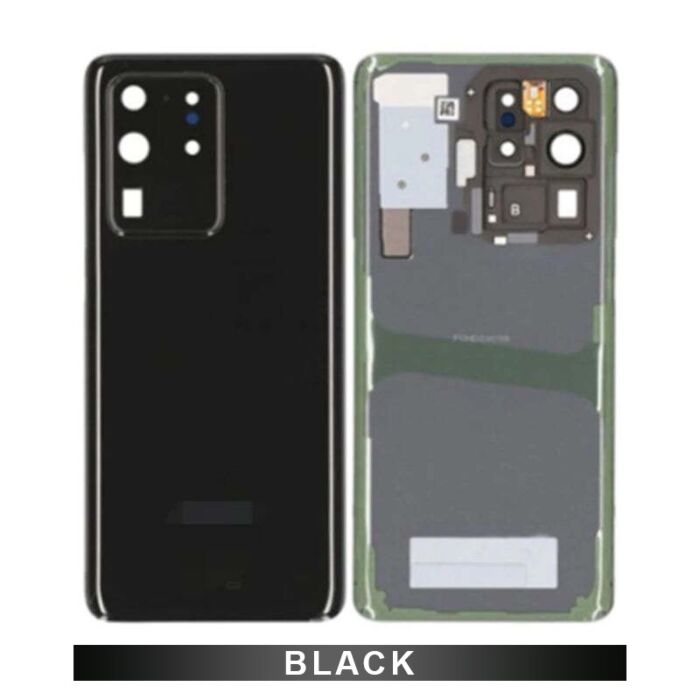 Samsung S20Ultra Back Glass with MICrophone Module Black (Aftermarket Premium)