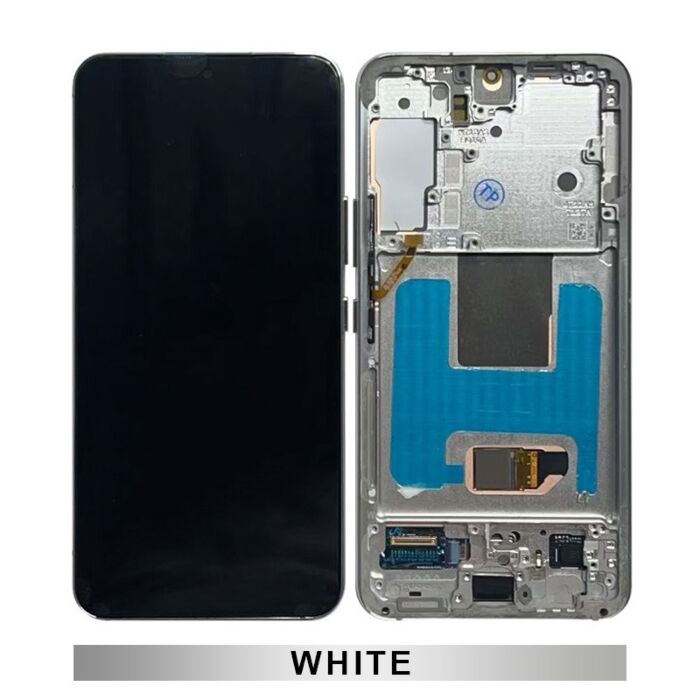 Samsung S22 Service Pack OLED Assembled with Third Party Frame White