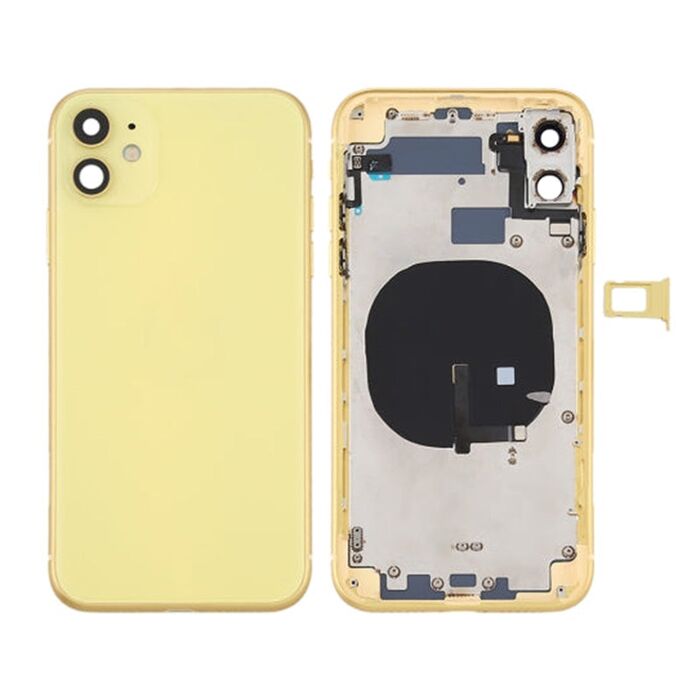 Back Housing with Power Flex Yellow No Logo for iPhone 11 (Best Aftermarket)