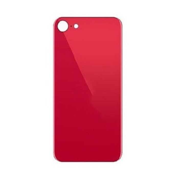 Back Glass Red No Logo  for iPhone SE2020 (SE2) (Big Hole)