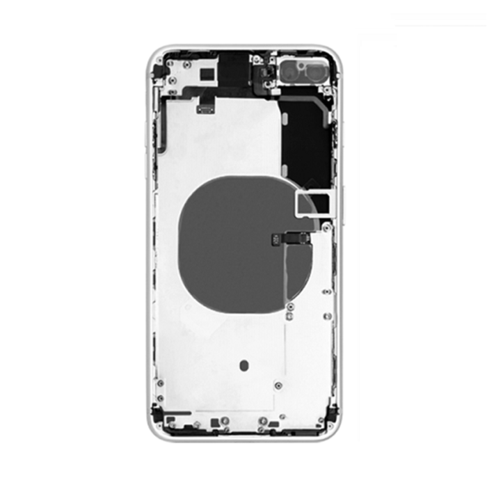 Back Housing with Power Flex White No Logo for iPhone 8Plus (Aftermarket High Quality)
