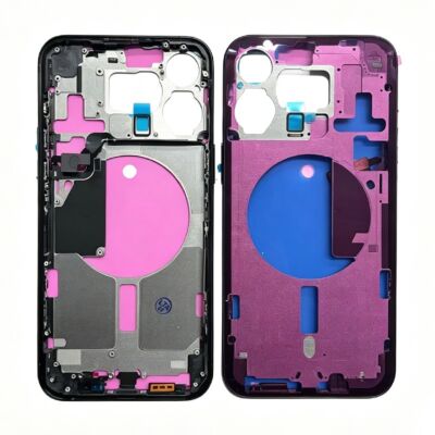 Middle Frame with Power and Volume Flex for iPhone 15Pro Max Black (Best Aftermarket)	