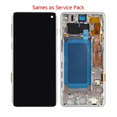 Service Pack OLED Screen Assembled with Third Party Frame for Samsung S10 G973 Black